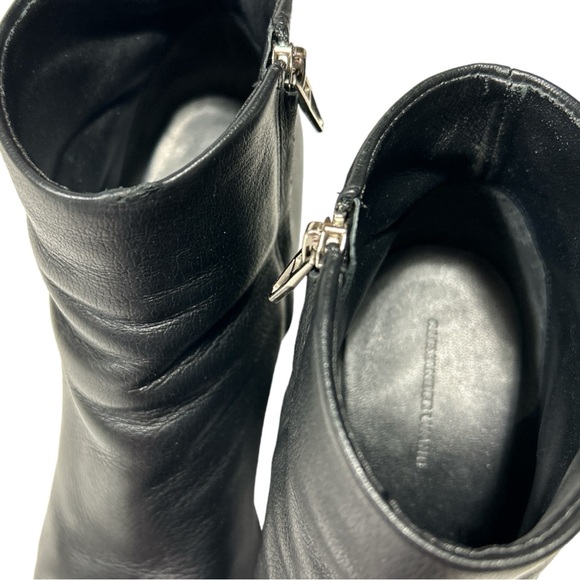 Alexander Wang Gabi Black Ankle Boots Silver Sliced  Heel Sz 40 - Picture 4 of 15